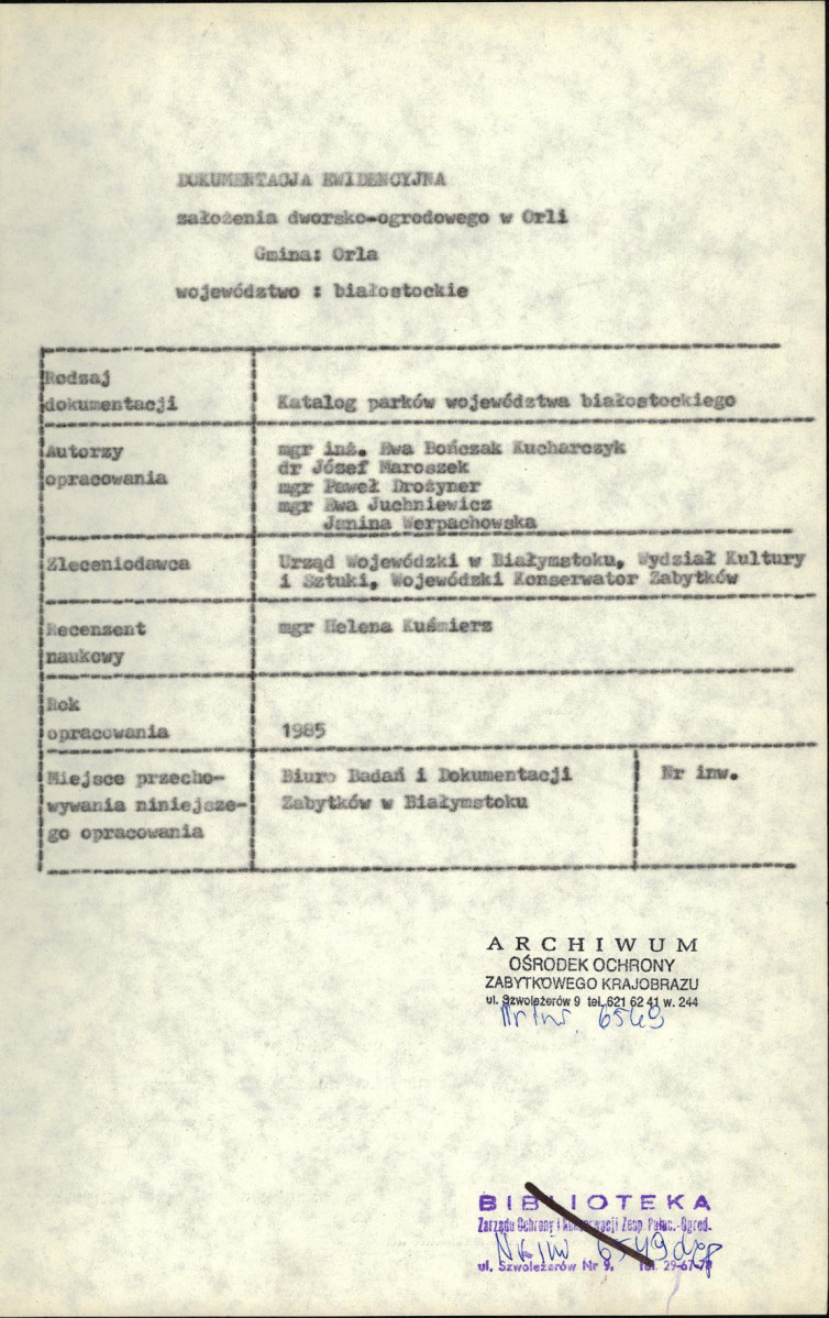 Ewidencja parkowa, skan nr 4