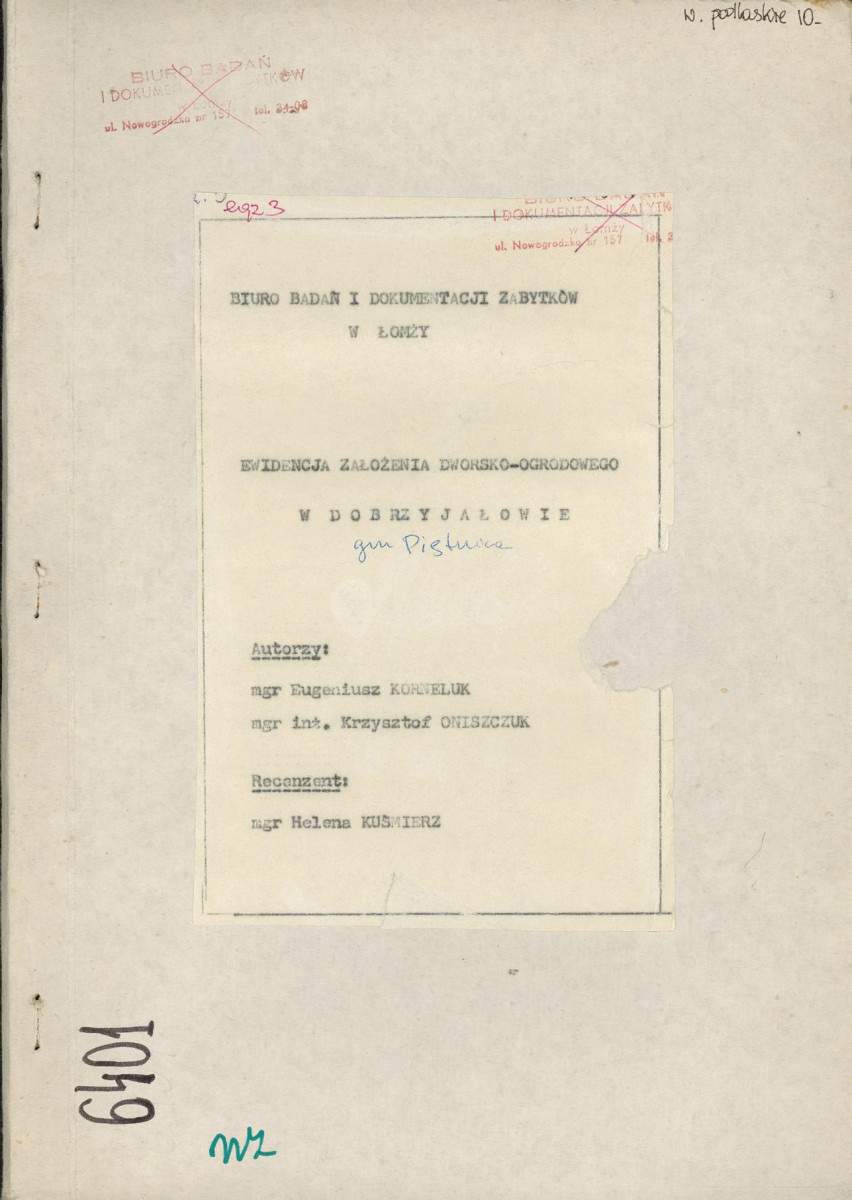 EP - Ewidencja parkowa, skan nr 1