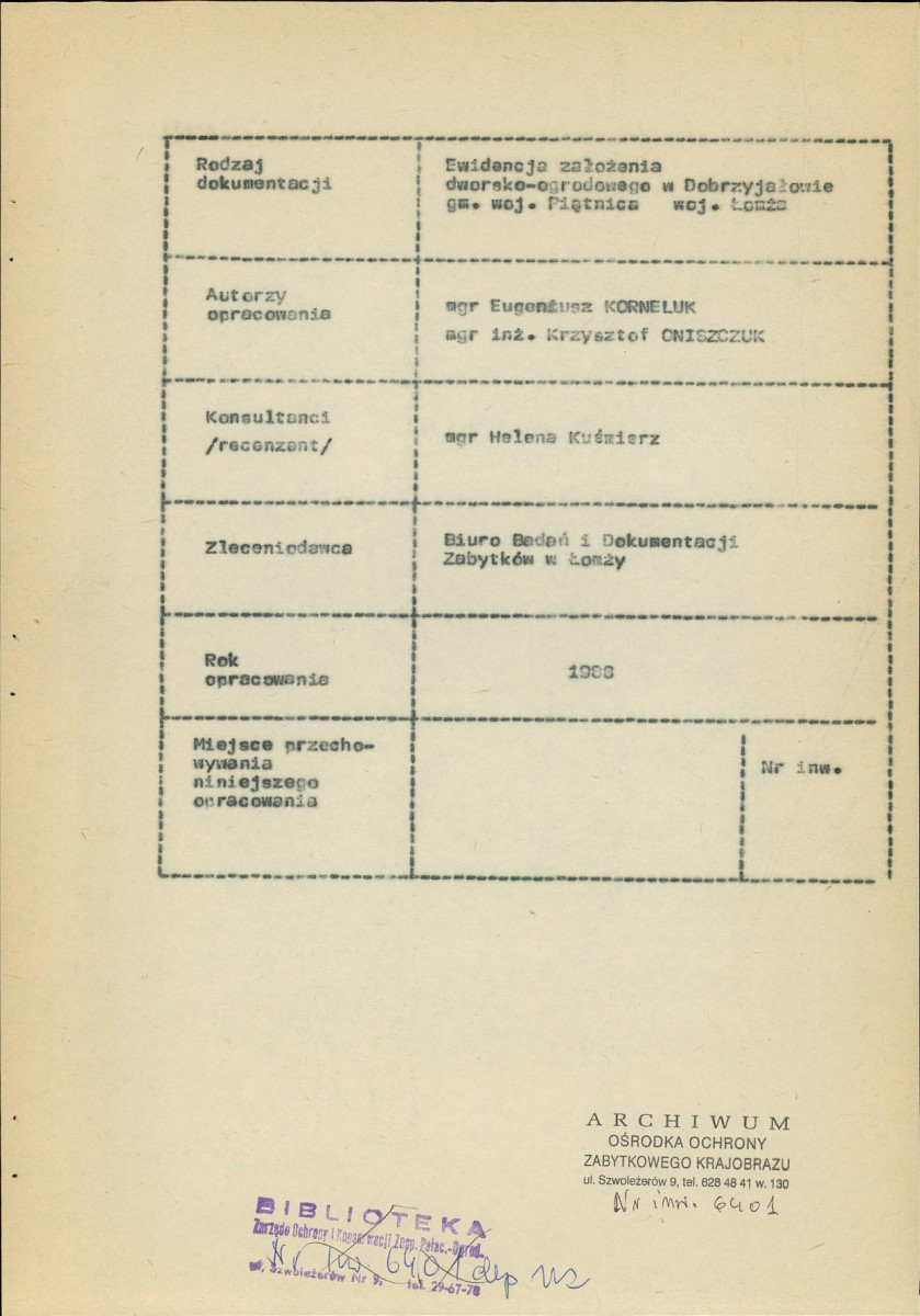 EP - Ewidencja parkowa, skan nr 5