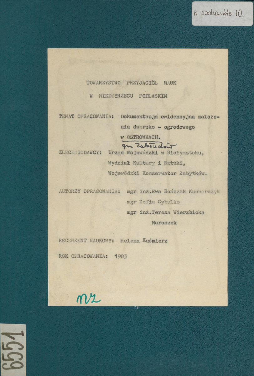 EP - Ewidencja parkowa, skan nr 1