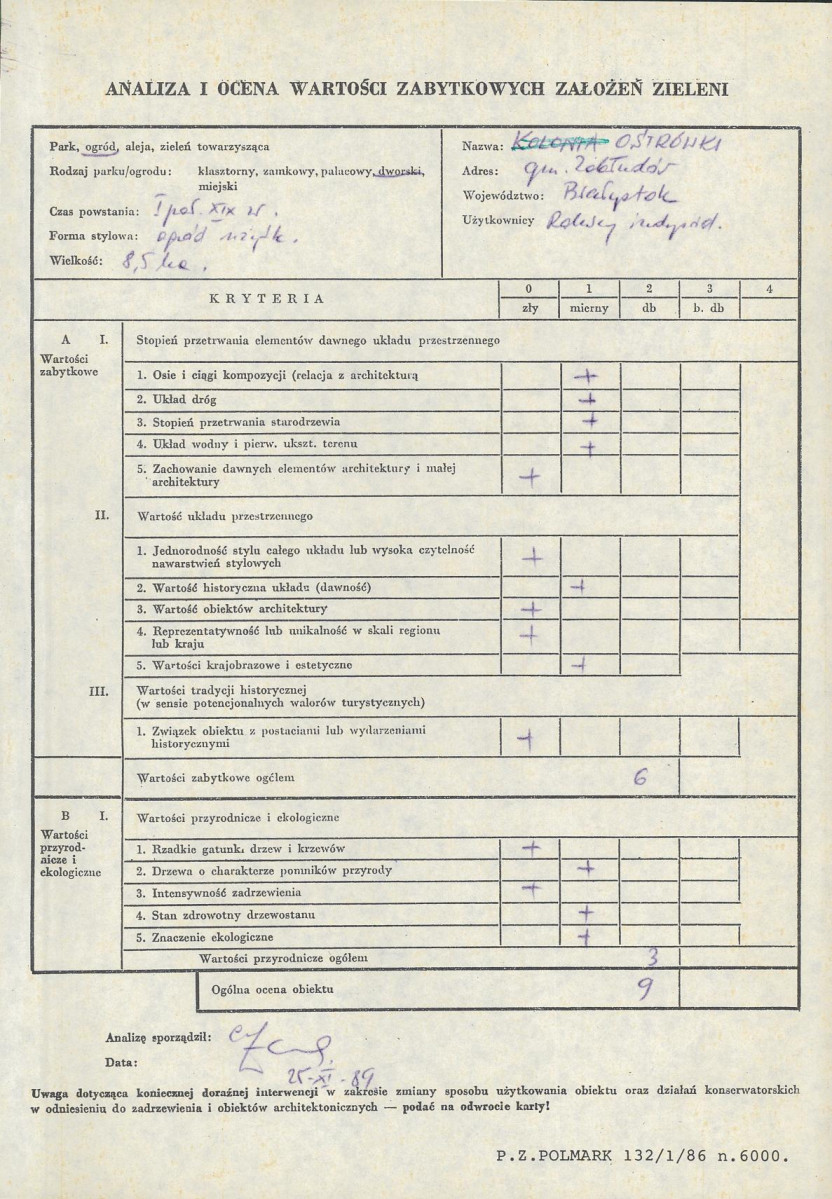 EP - Ewidencja parkowa, skan nr 3