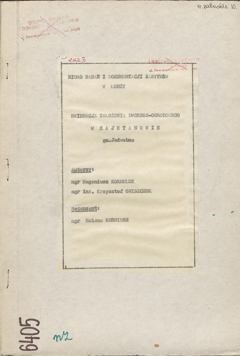 EP - Ewidencja parkowa, skan nr 1