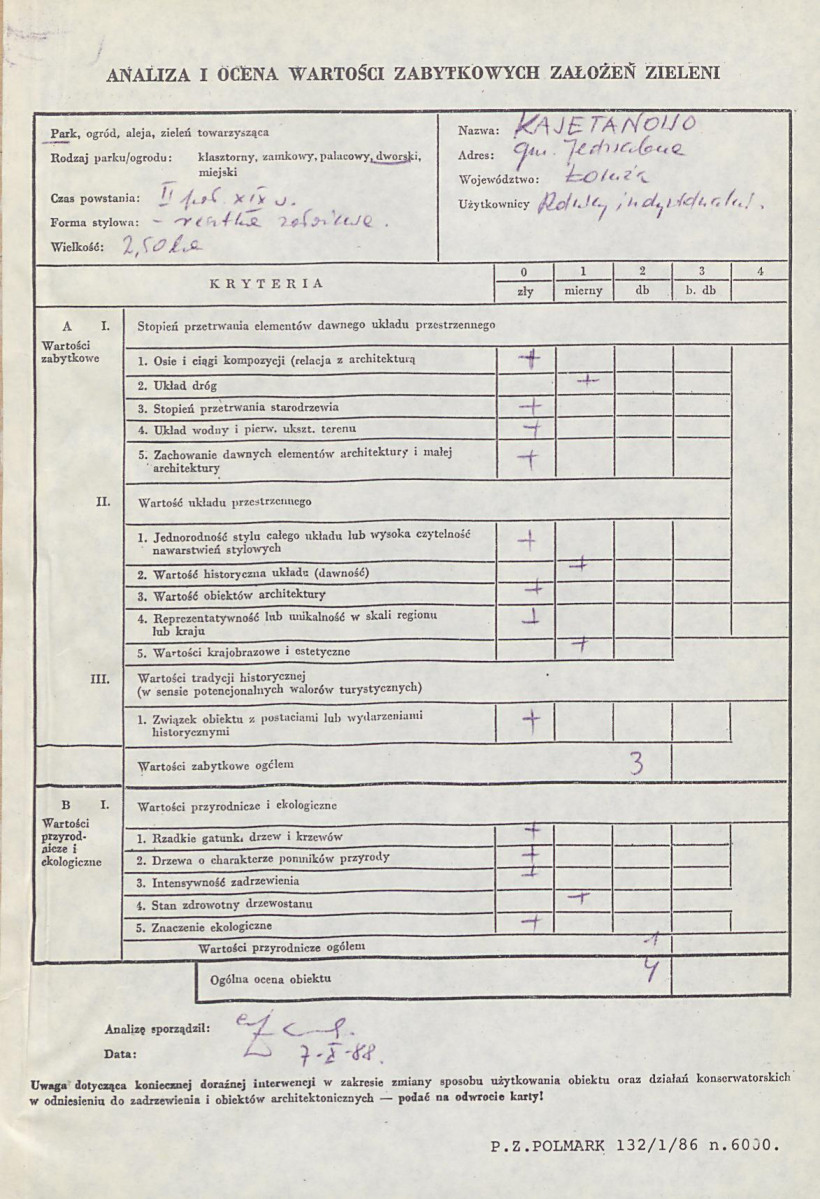 EP - Ewidencja parkowa, skan nr 3