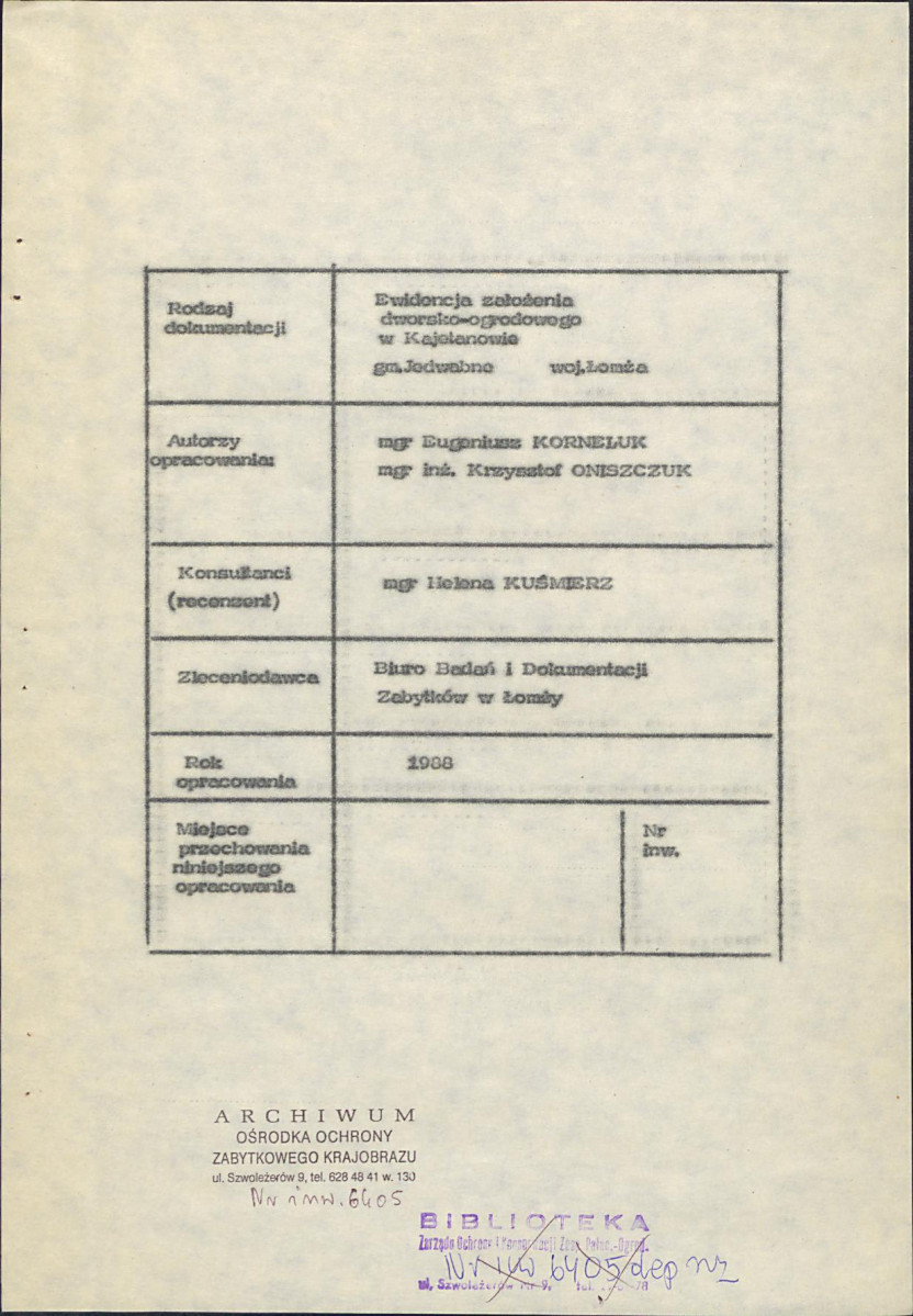 EP - Ewidencja parkowa, skan nr 5