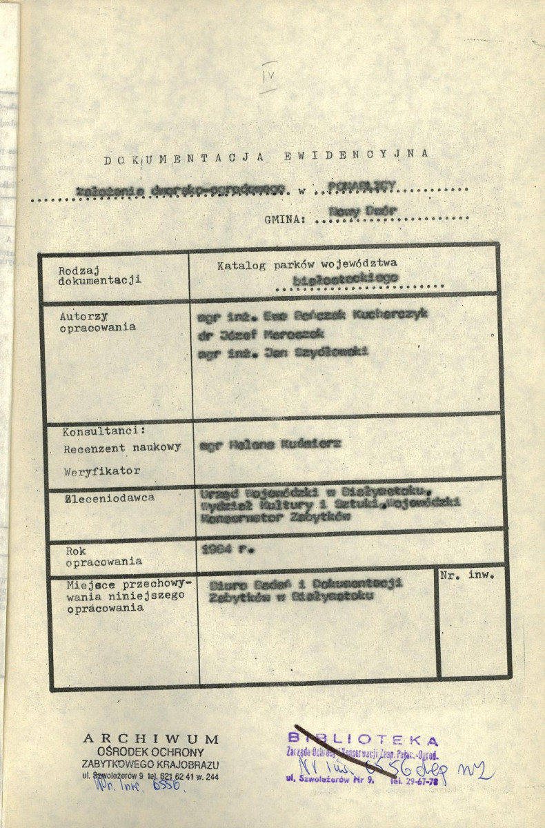 EP - Ewidencja parkowa, skan nr 4