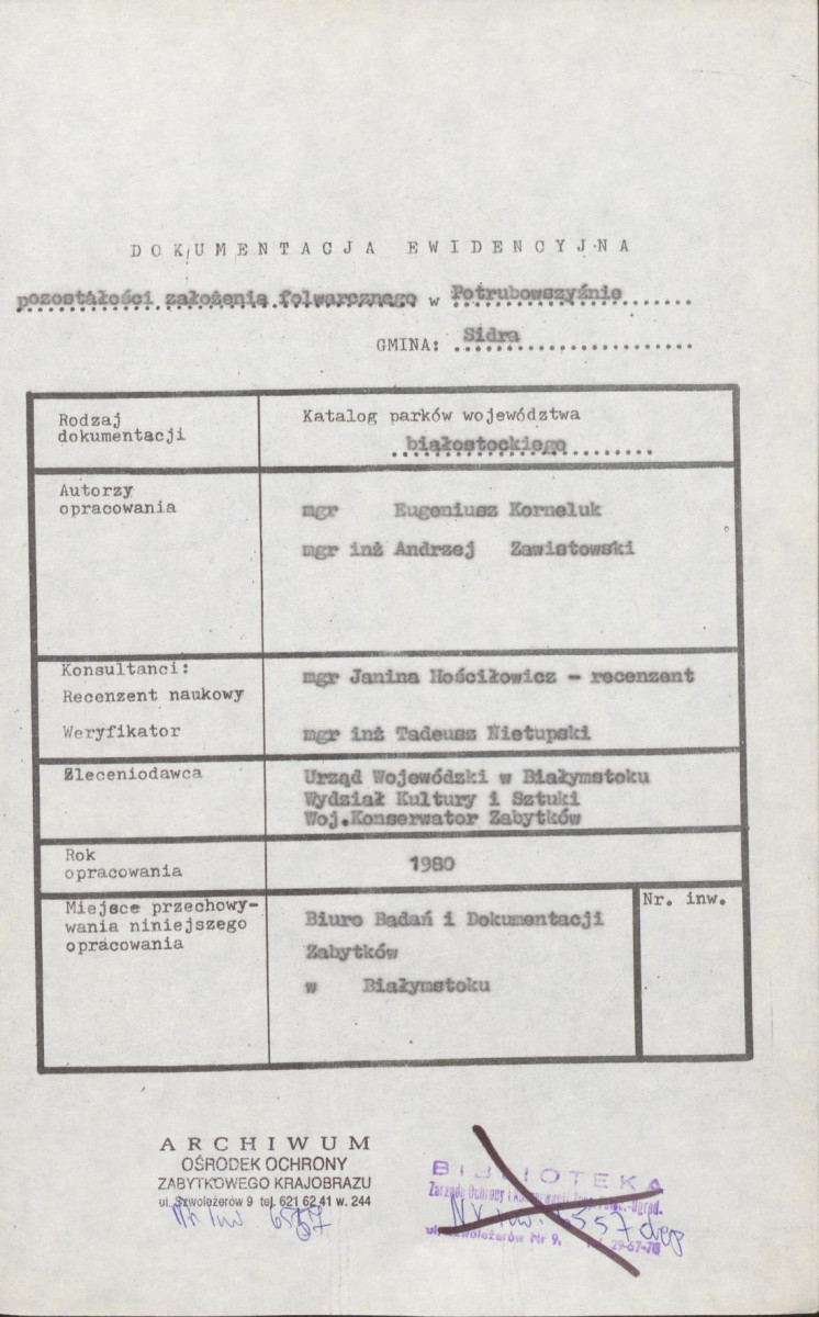EP - Ewidencja parkowa, skan nr 5
