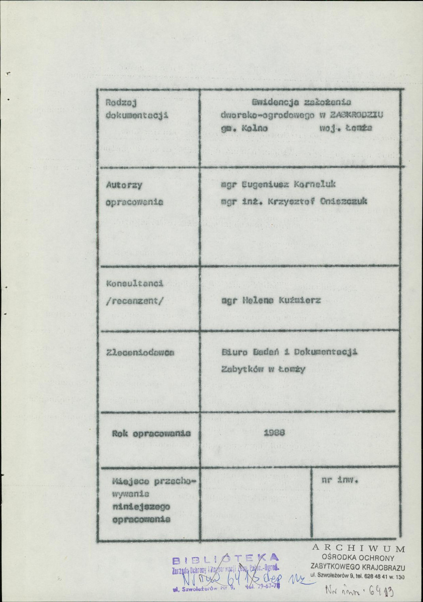 EP - Ewidencja parkowa, skan nr 6