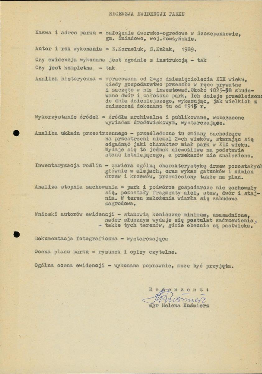 EP - Ewidencja parkowa, skan nr 6