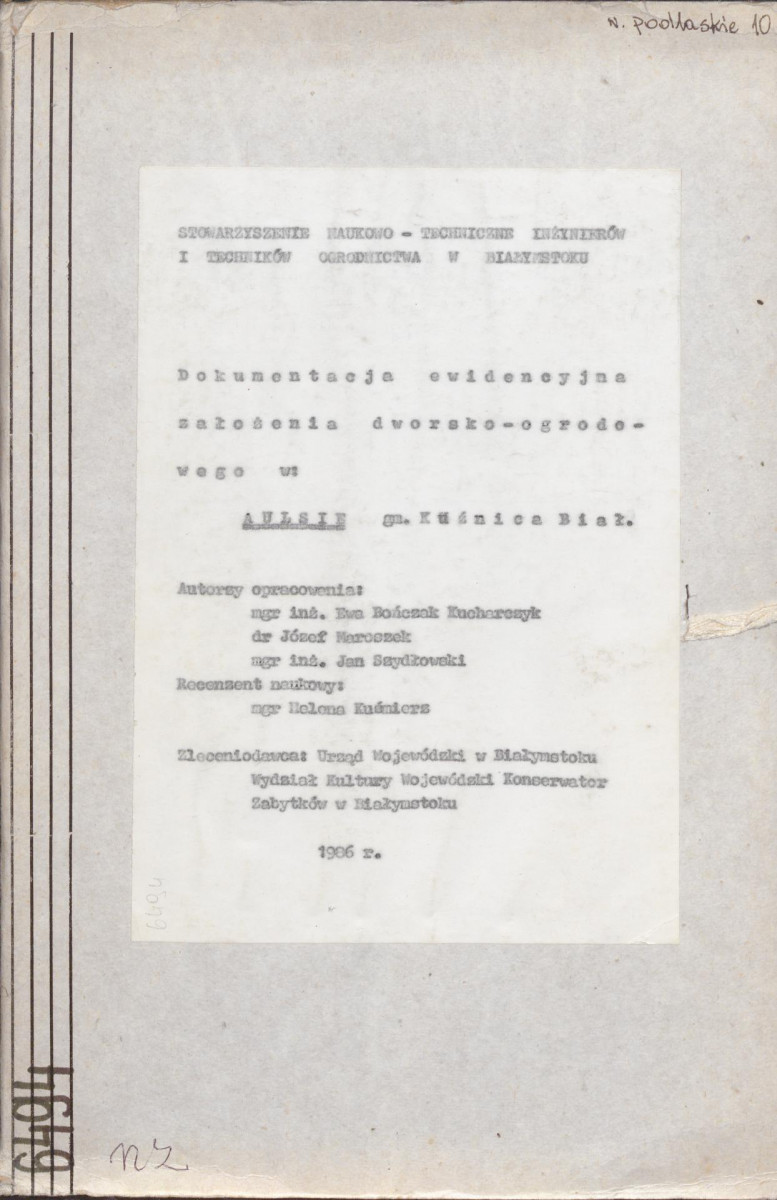EP - Ewidencja parkowa, skan nr 1