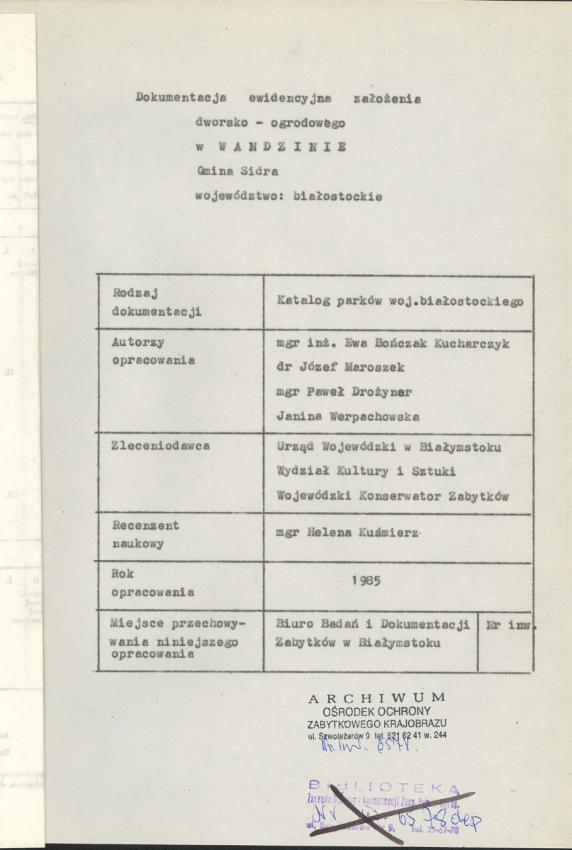 EP - Ewidencja parkowa, skan nr 6