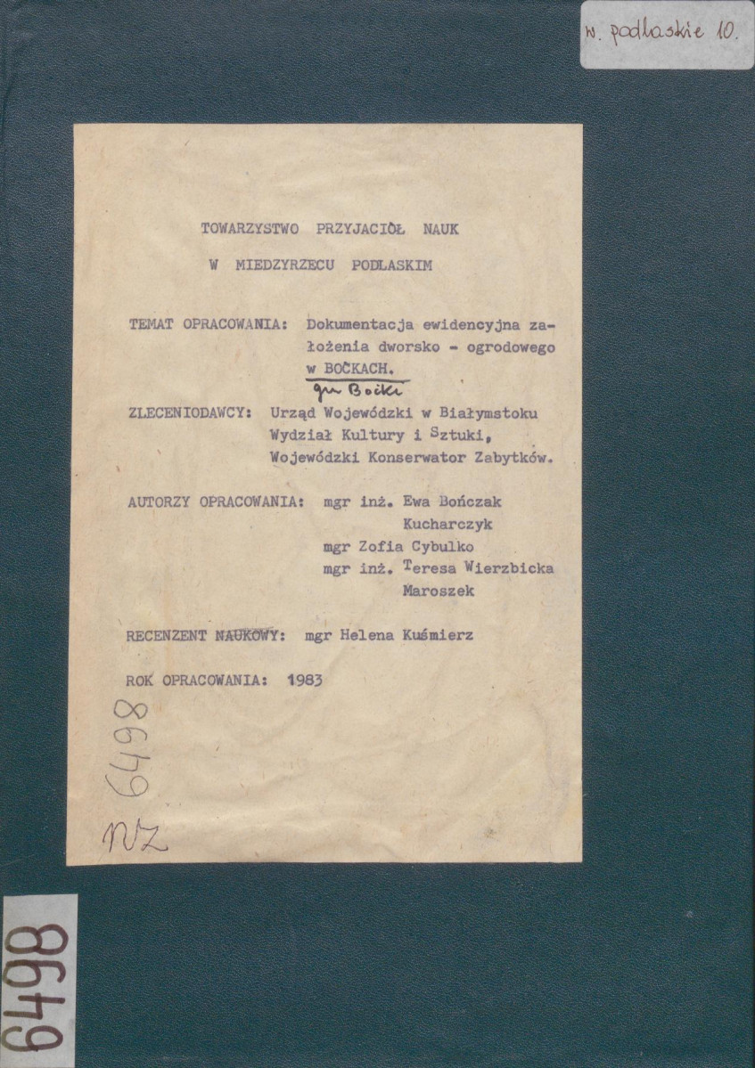 EP - Ewidencja parkowa, skan nr 1