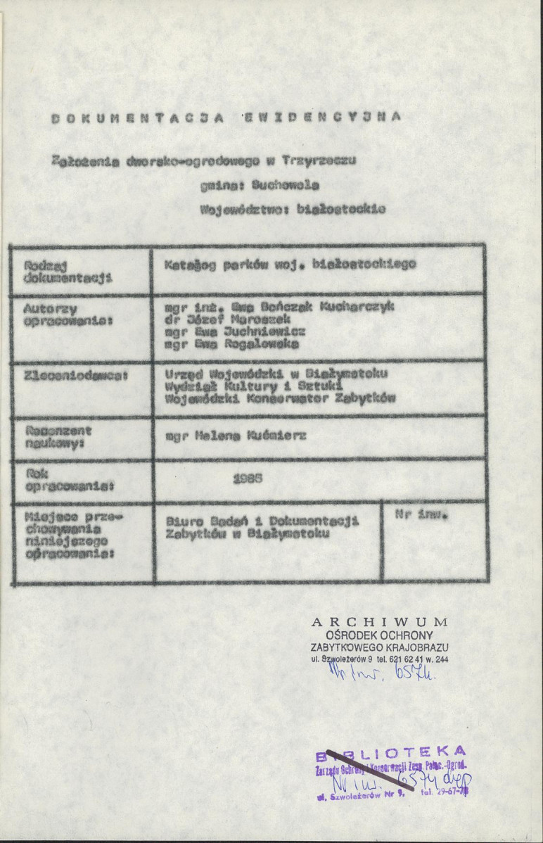 Ewidencja parkowa, skan nr 6