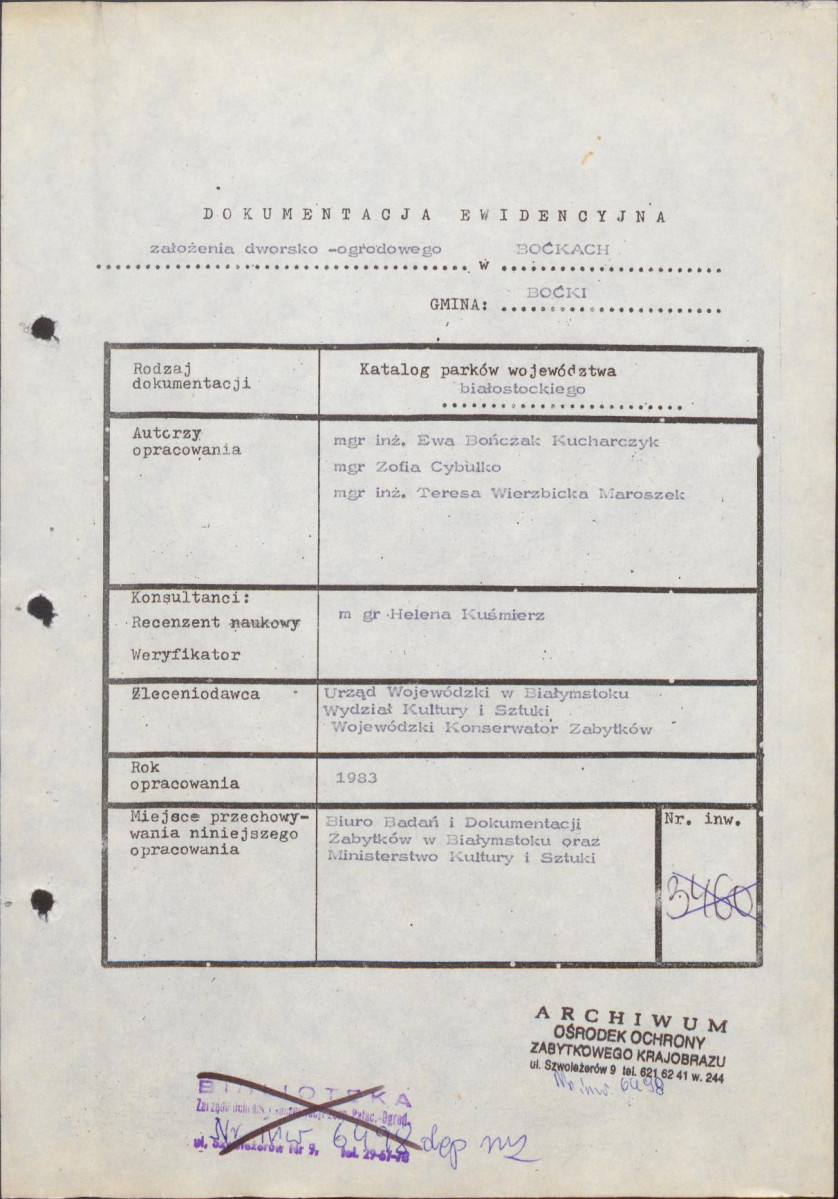 EP - Ewidencja parkowa, skan nr 3