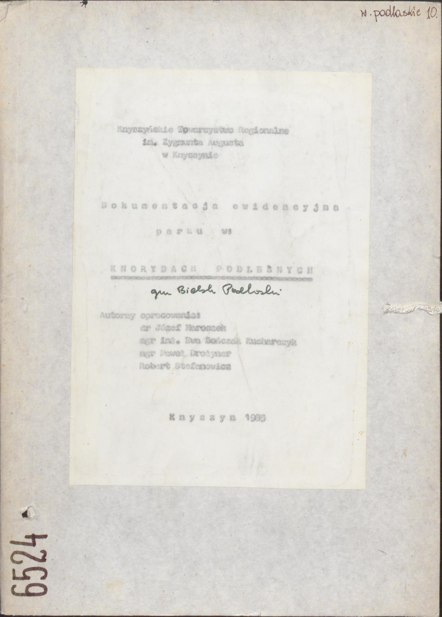 EP - Ewidencja parkowa, skan nr 1