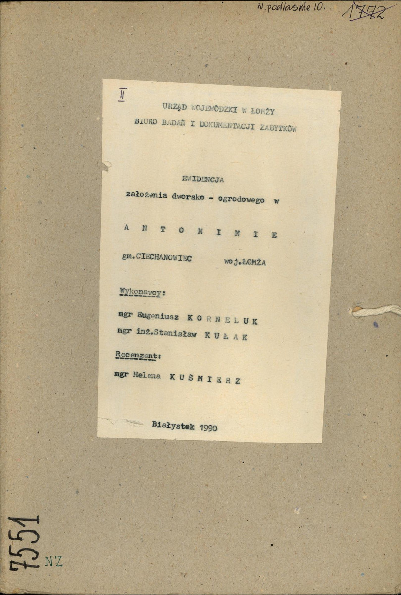 EP - Ewidencja parkowa, skan nr 1