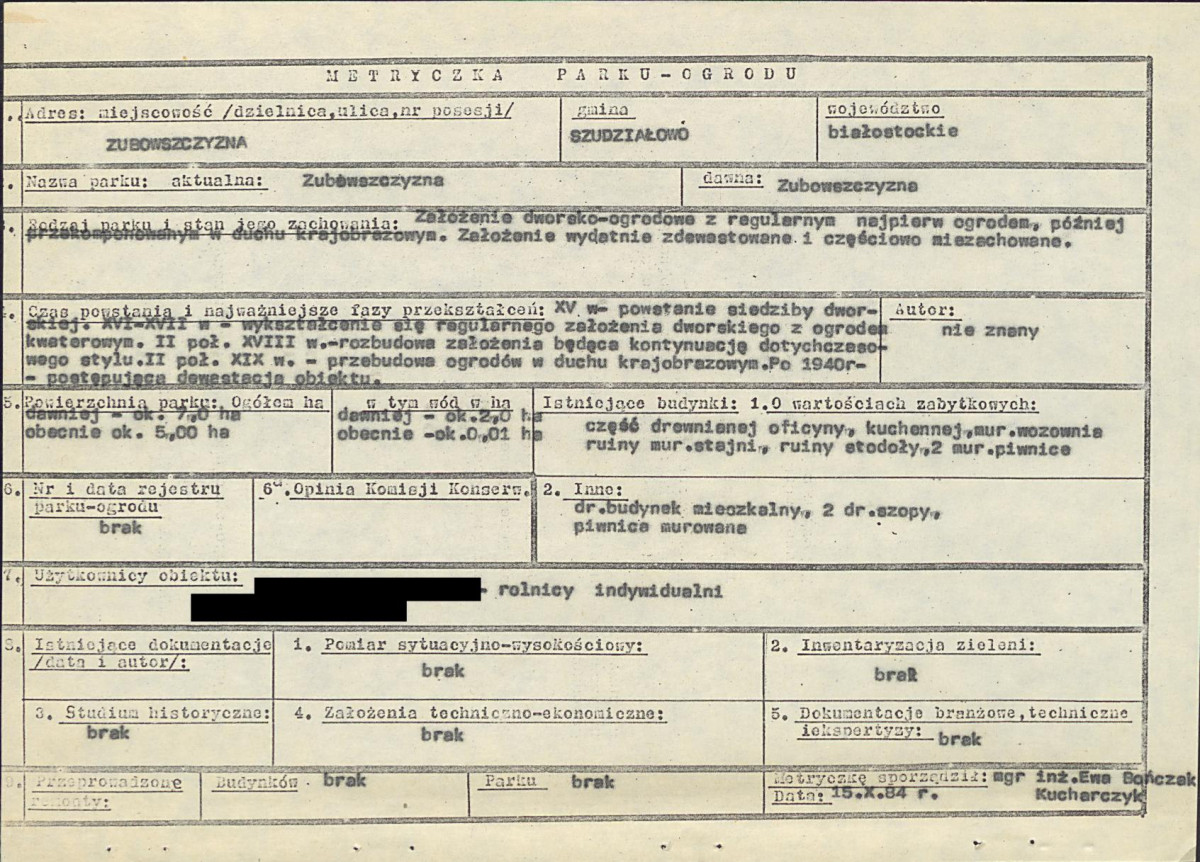 EP - Ewidencja parkowa, skan nr 6