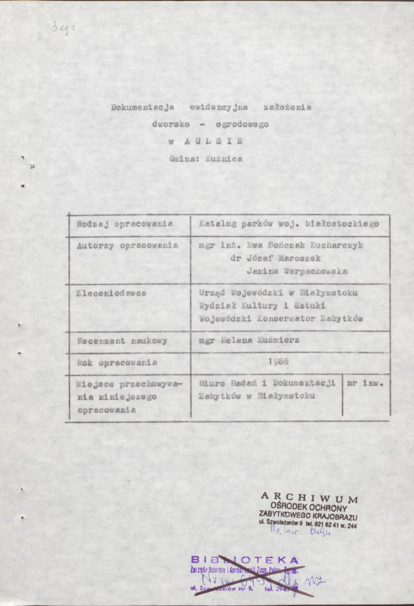 EP - Ewidencja parkowa, skan nr 5