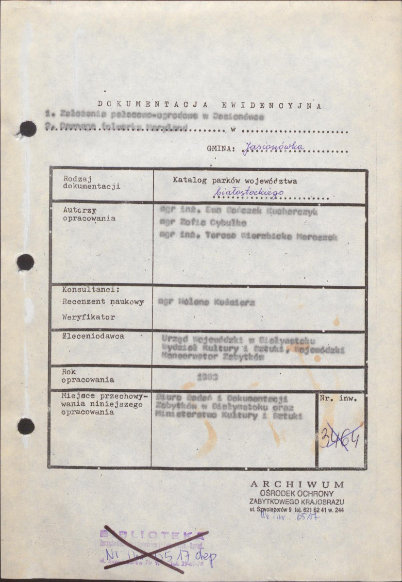 EP - Ewidencja parkowa, skan nr 4