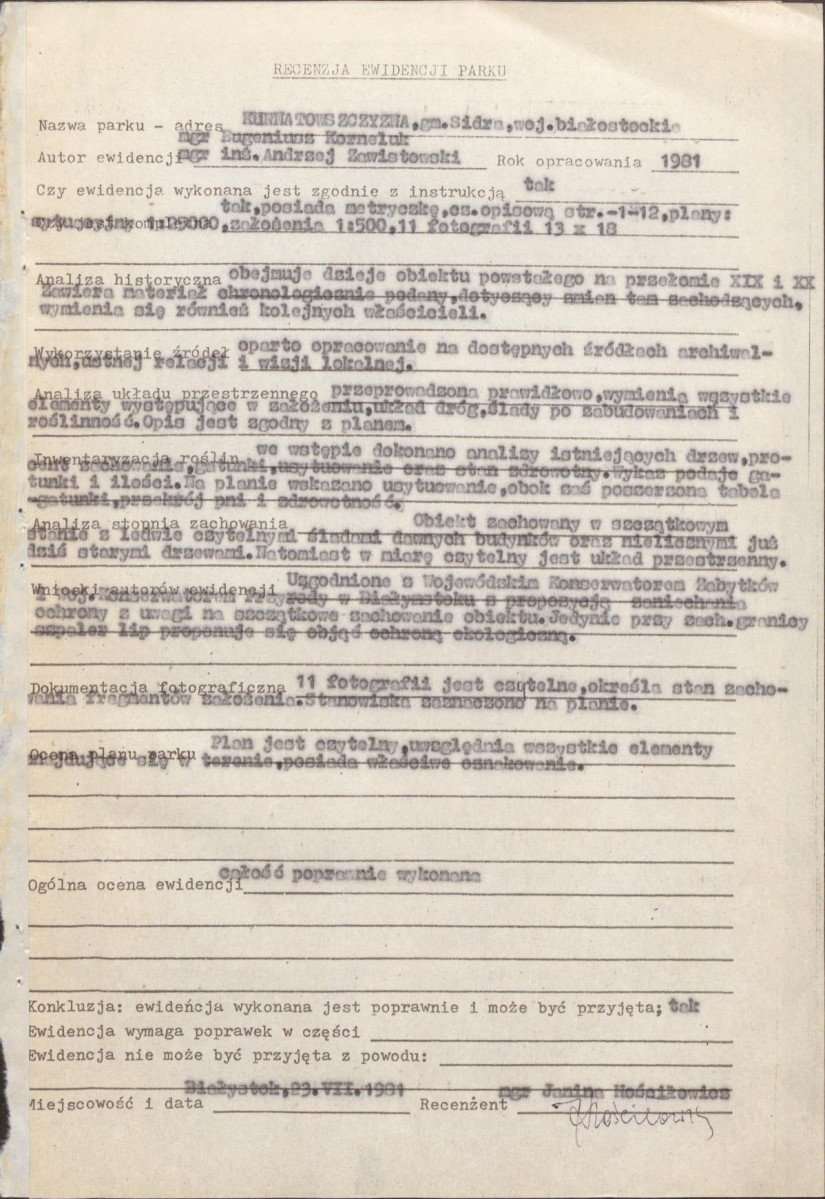 EP - Ewidencja parkowa, skan nr 3
