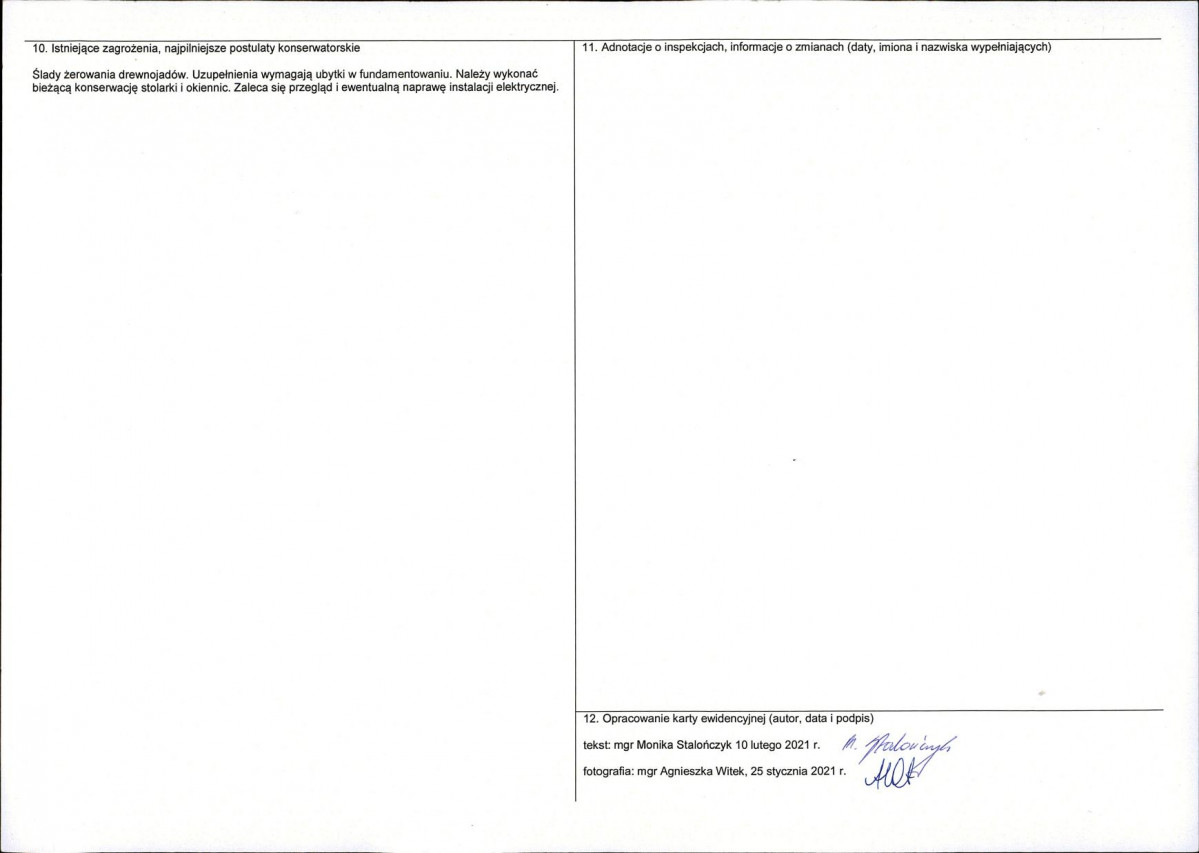 Karta obiektu niewpisanego do rejestru, skan nr 2