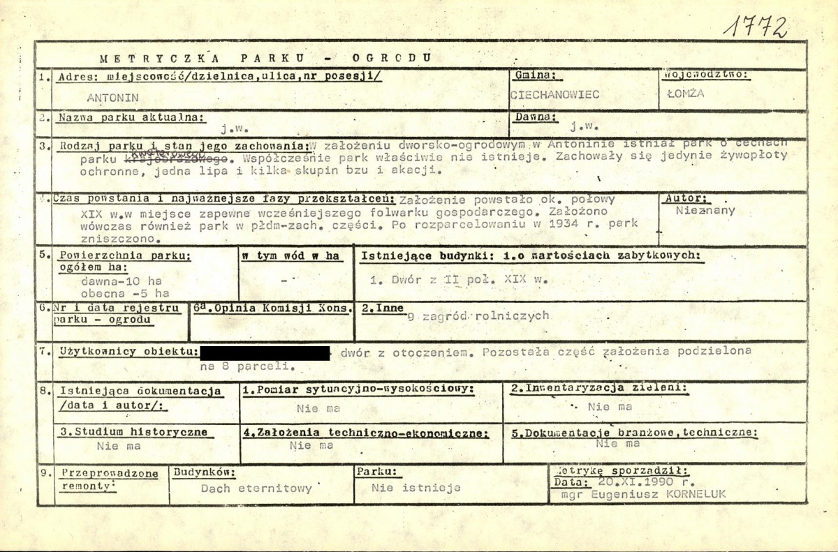 EP - Ewidencja parkowa, skan nr 4