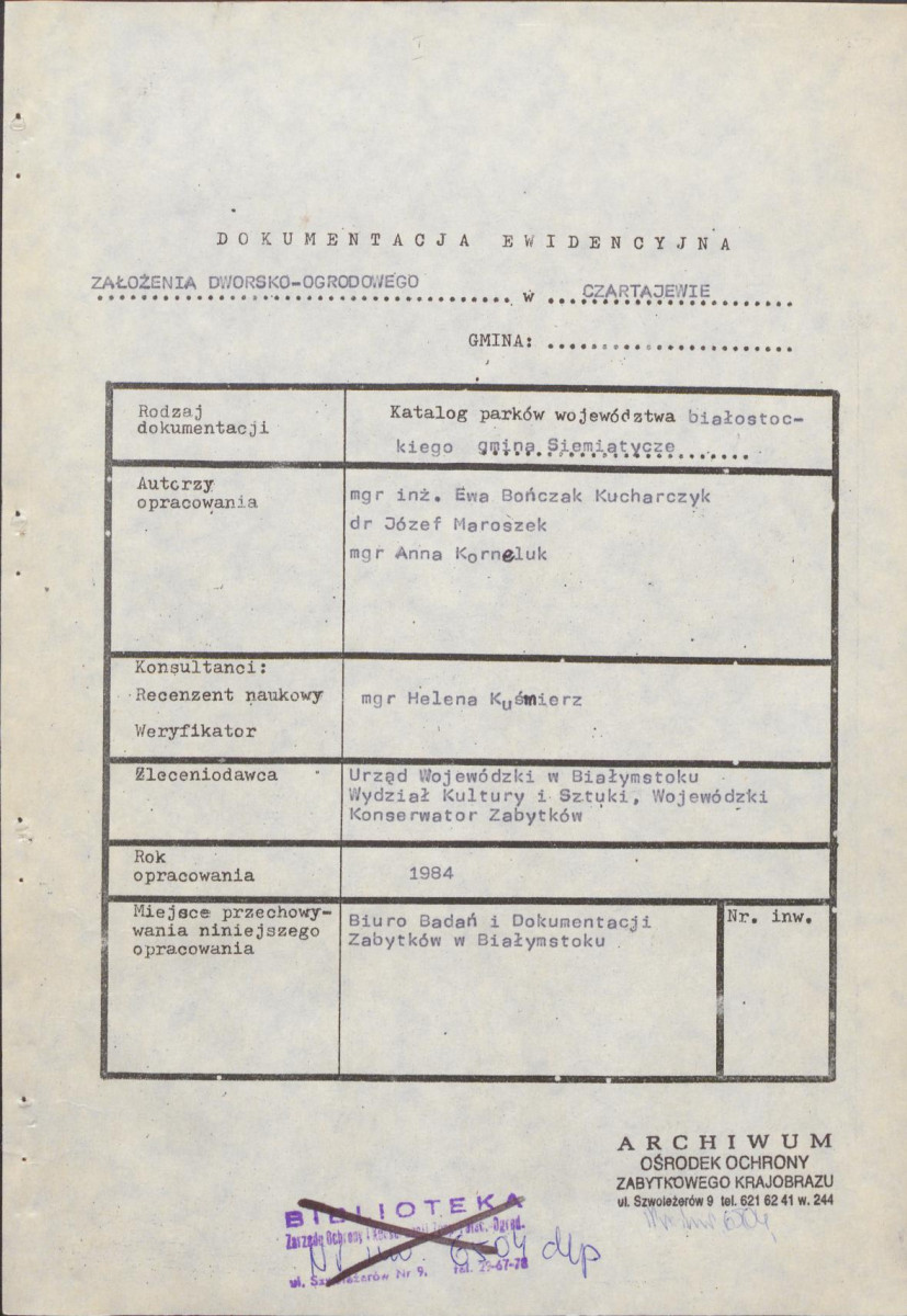 EP - Ewidencja parkowa, skan nr 6