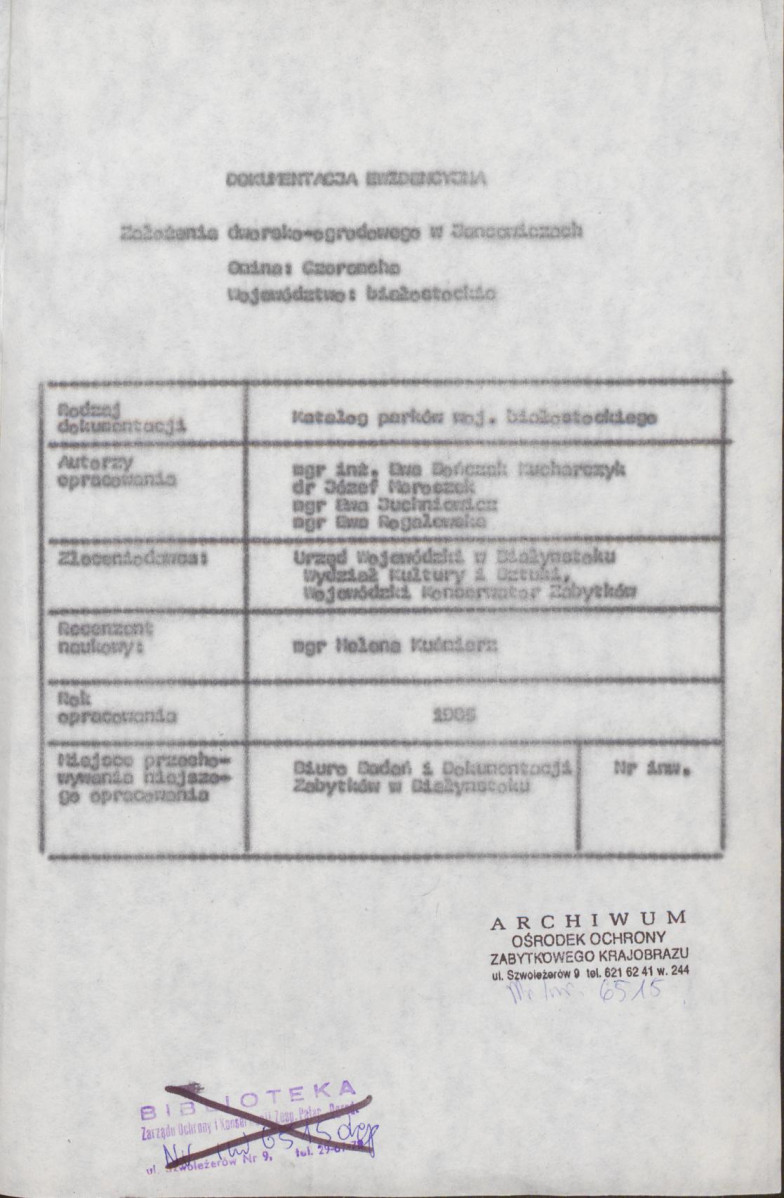 EP - Ewidencja parkowa, skan nr 6