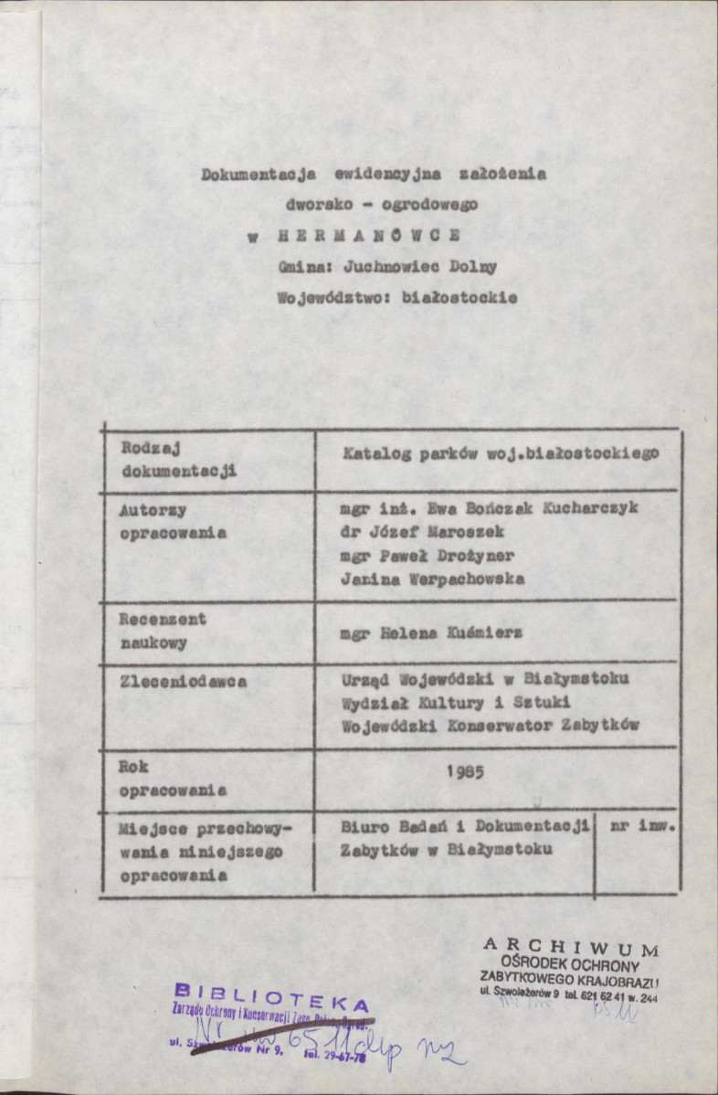 Ewidencja parkowa, skan nr 6