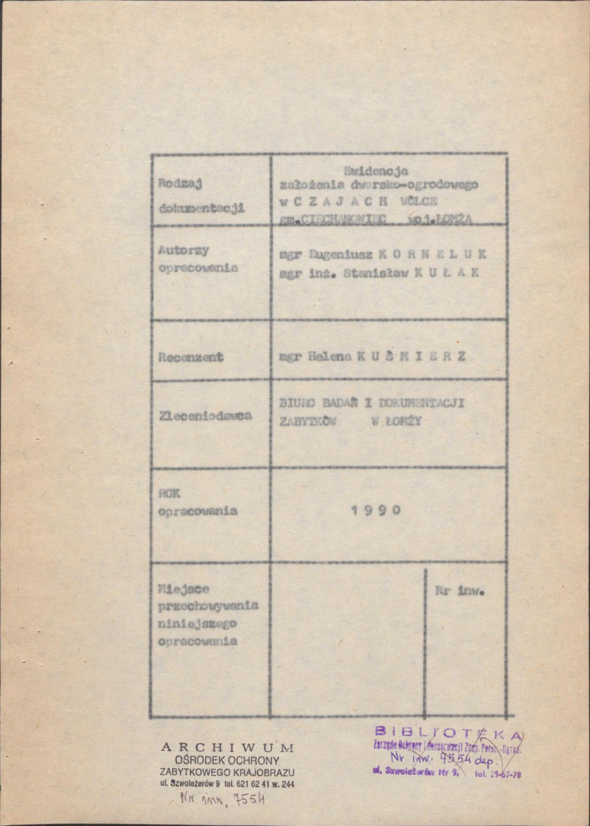 EP - Ewidencja parkowa, skan nr 5