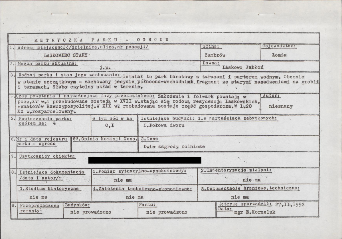 EP - Ewidencja parkowa, skan nr 5
