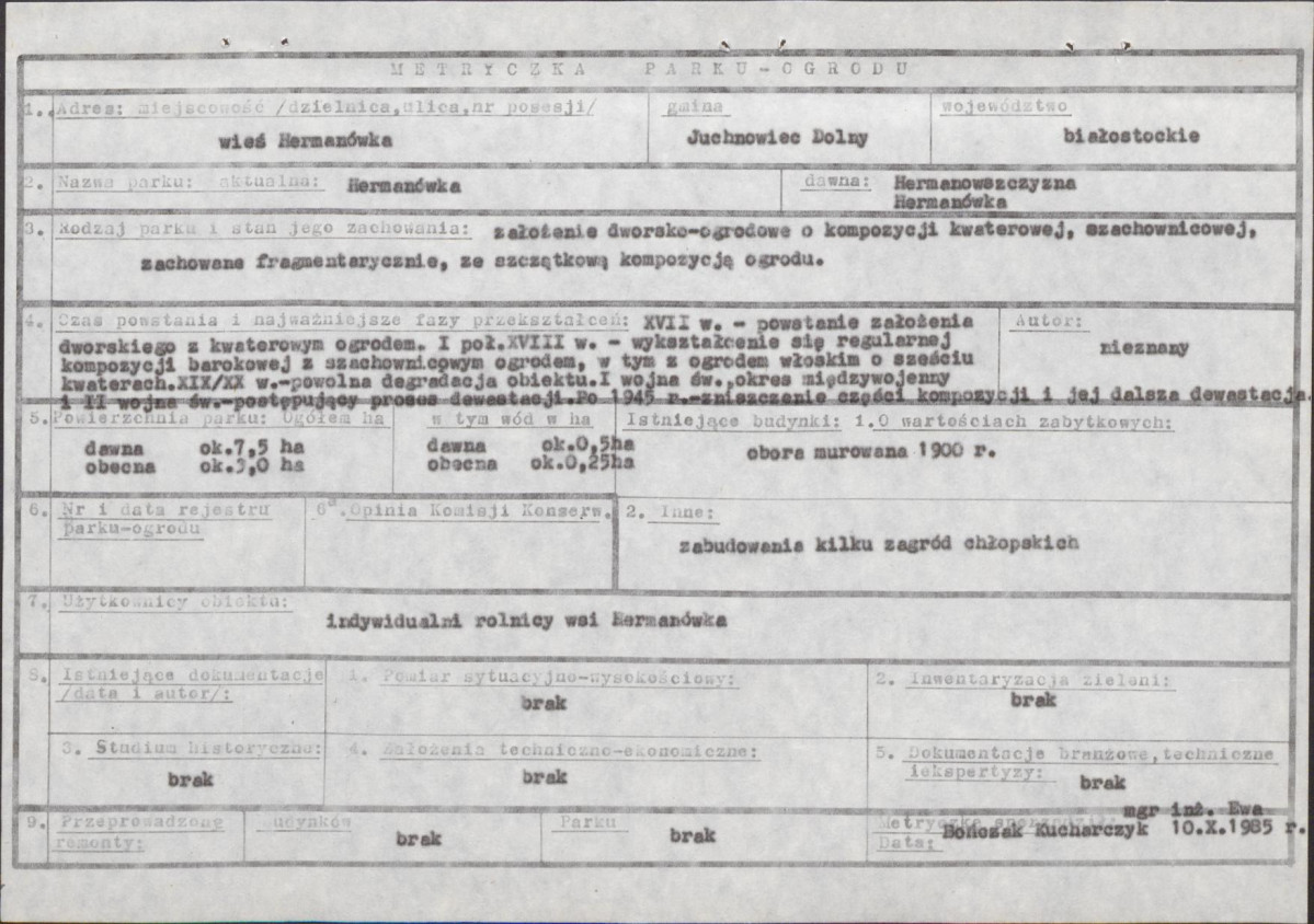 Ewidencja parkowa, skan nr 7