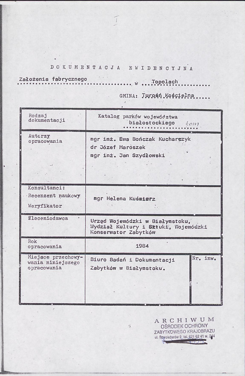 EP - Ewidencja parkowa, skan nr 30