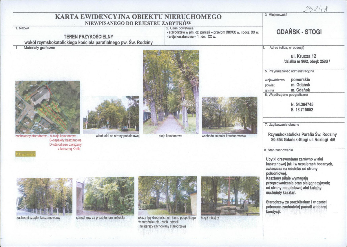 Karta obiektu niewpisanego do rejestru, skan nr 1