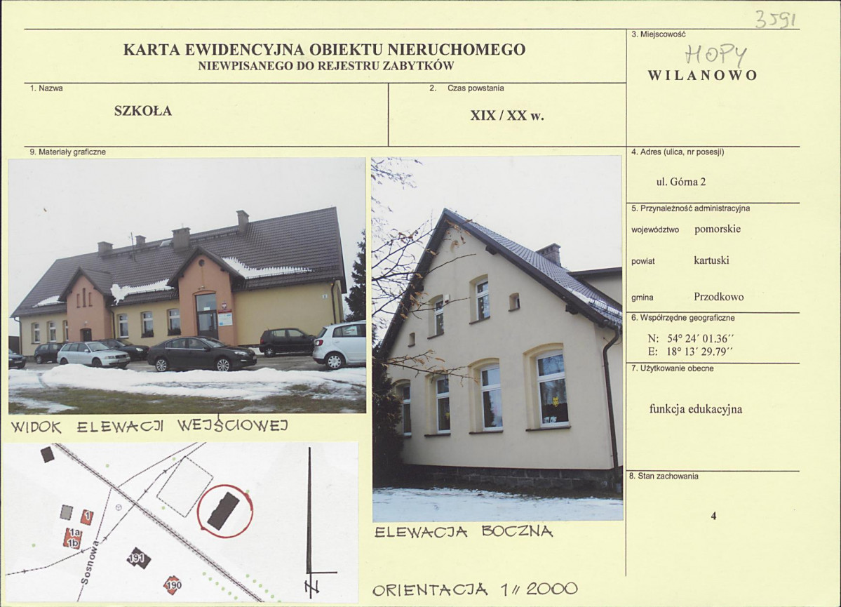 Karta obiektu niewpisanego do rejestru, skan nr 1