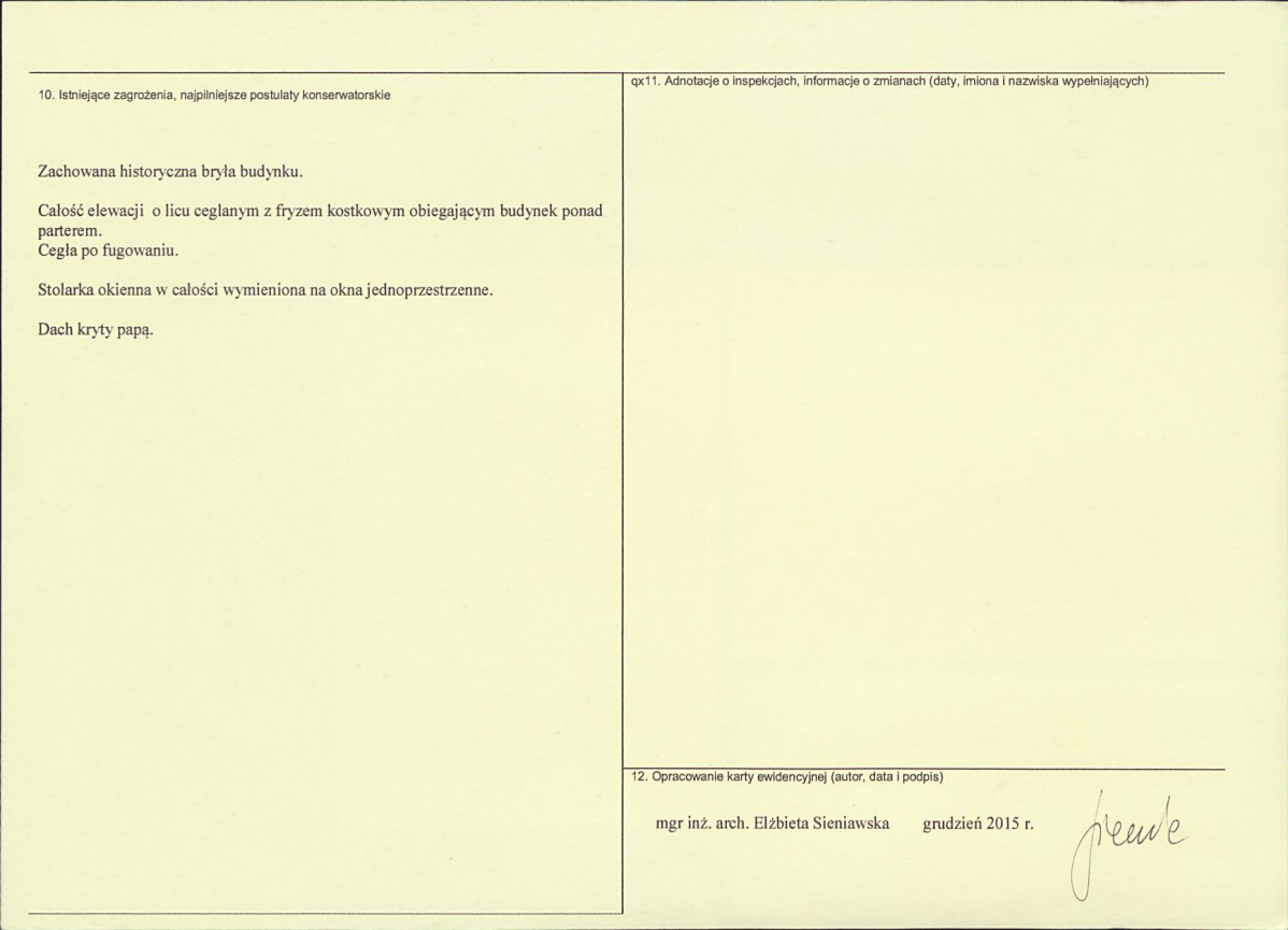 Karta obiektu niewpisanego do rejestru, skan nr 2