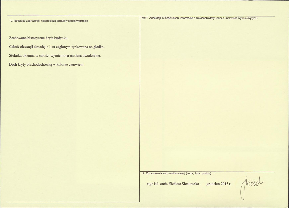 Karta obiektu niewpisanego do rejestru, skan nr 2