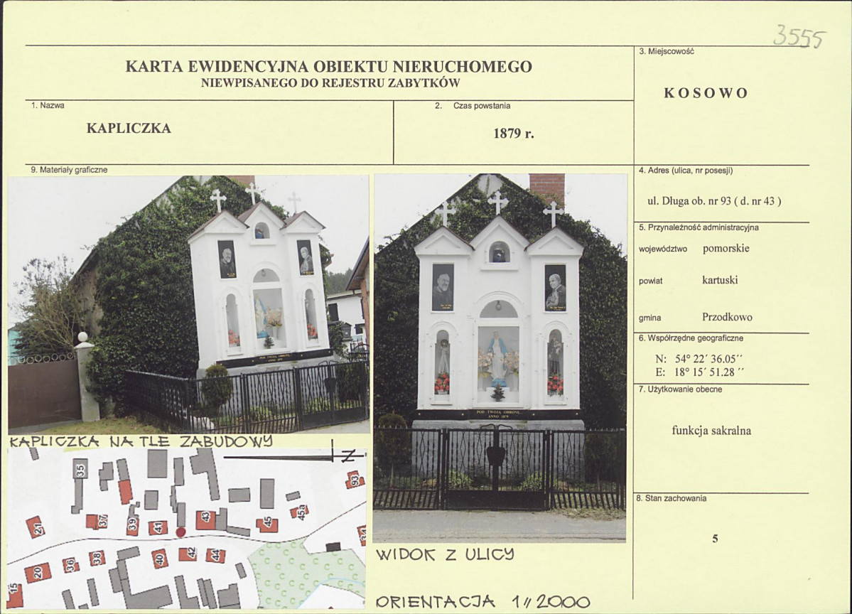 Karta obiektu niewpisanego do rejestru, skan nr 1
