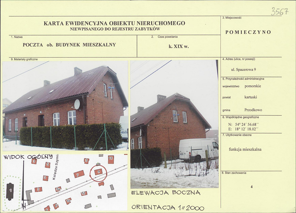Karta obiektu niewpisanego do rejestru, skan nr 1