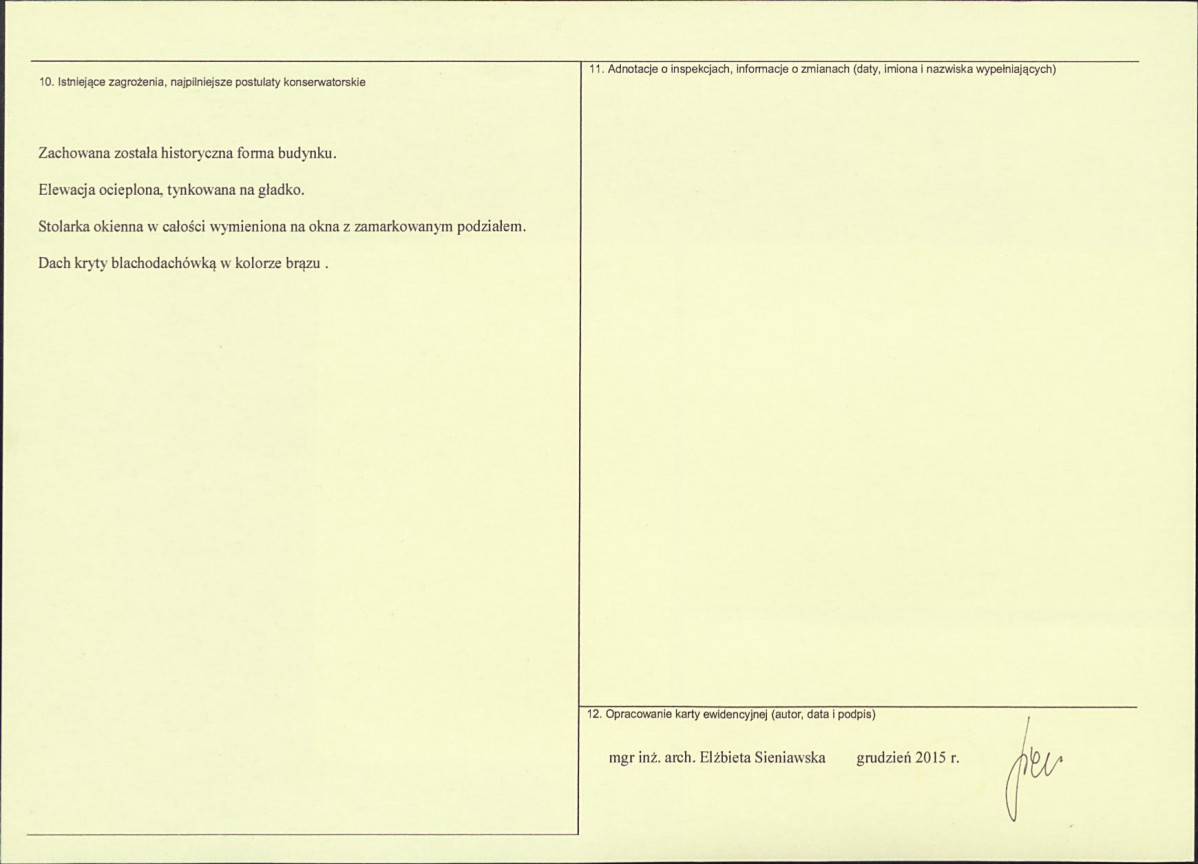 Karta obiektu niewpisanego do rejestru, skan nr 2
