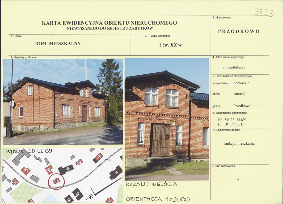 Karta obiektu niewpisanego do rejestru, skan nr 1