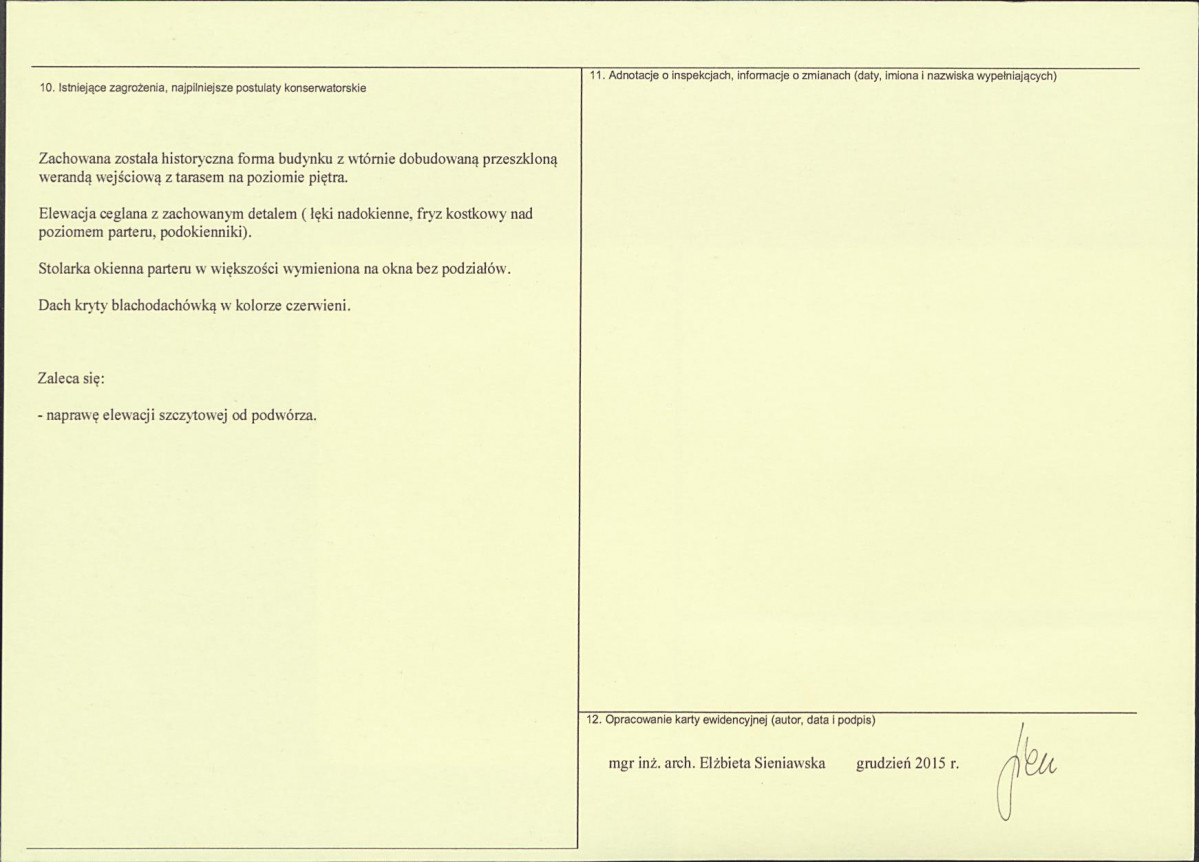 Karta obiektu niewpisanego do rejestru, skan nr 2