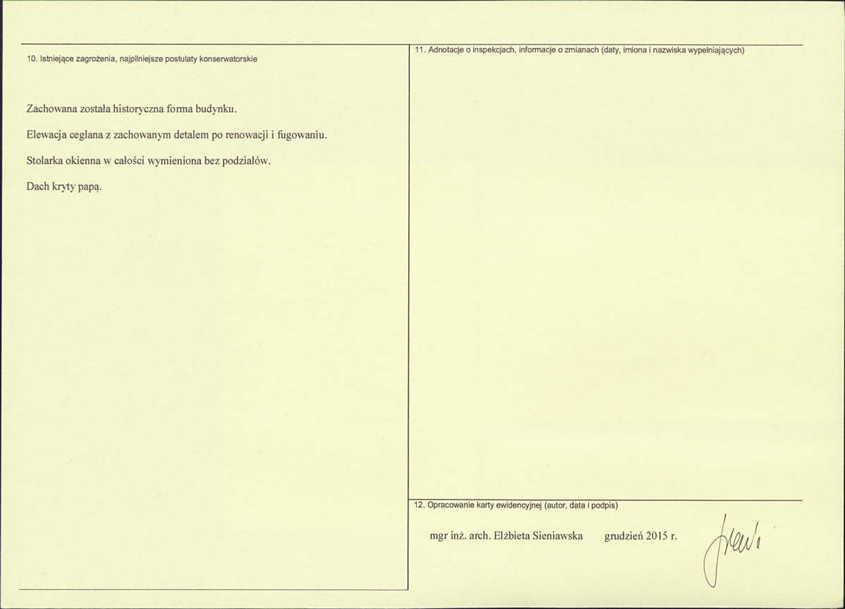 Karta obiektu niewpisanego do rejestru, skan nr 2