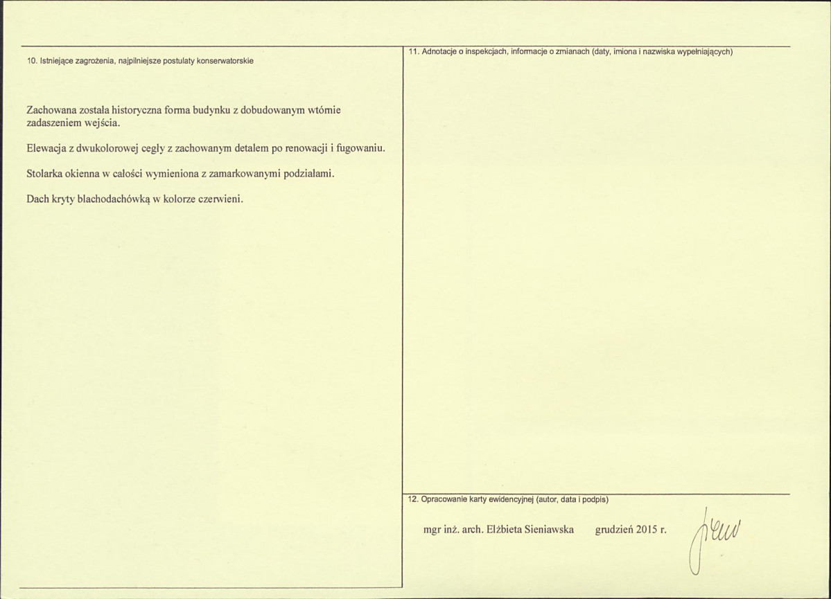 Karta obiektu niewpisanego do rejestru, skan nr 2