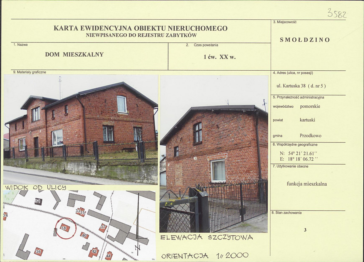 Karta obiektu niewpisanego do rejestru, skan nr 1