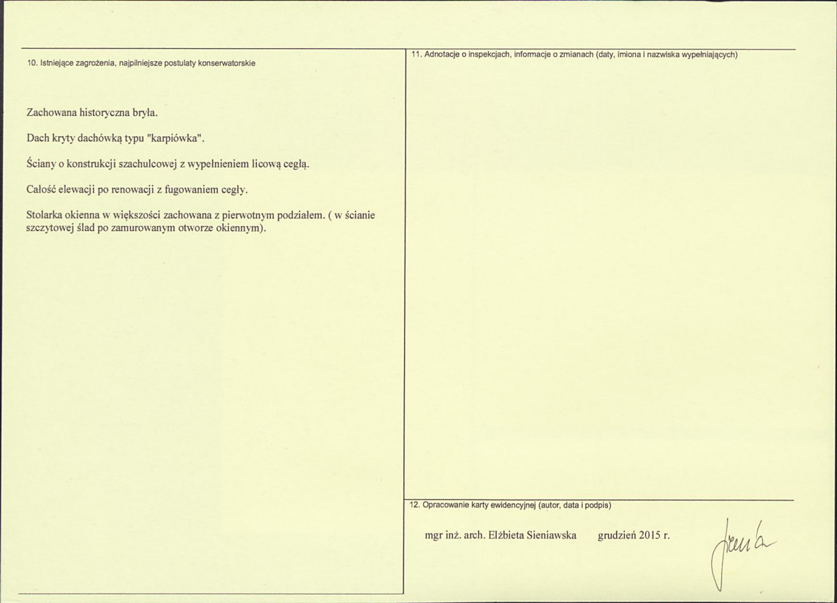 Karta obiektu niewpisanego do rejestru, skan nr 2