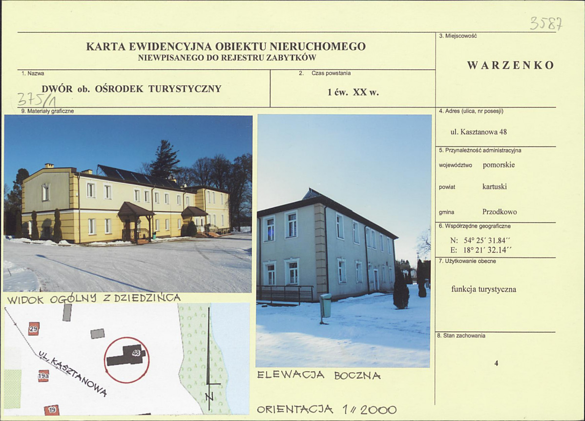 Karta obiektu niewpisanego do rejestru, skan nr 1