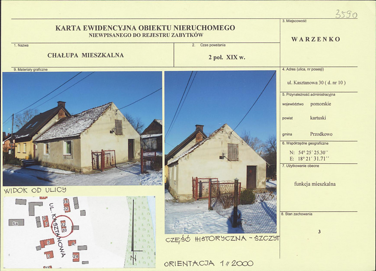 Karta obiektu niewpisanego do rejestru, skan nr 1