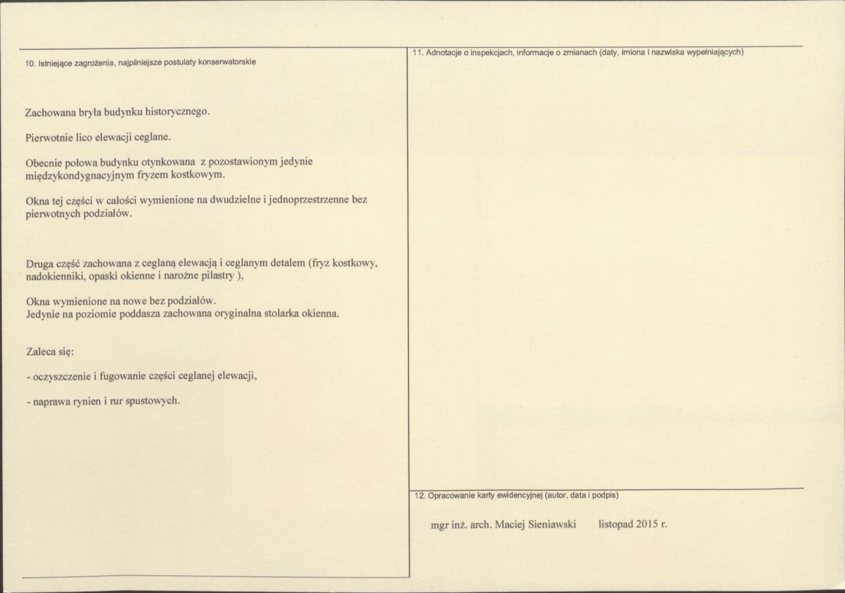 Karta obiektu niewpisanego do rejestru, skan nr 2