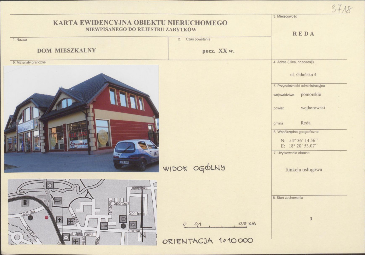 KEZN - Karta obiektu niewpisanego do rejestru, skan nr 1
