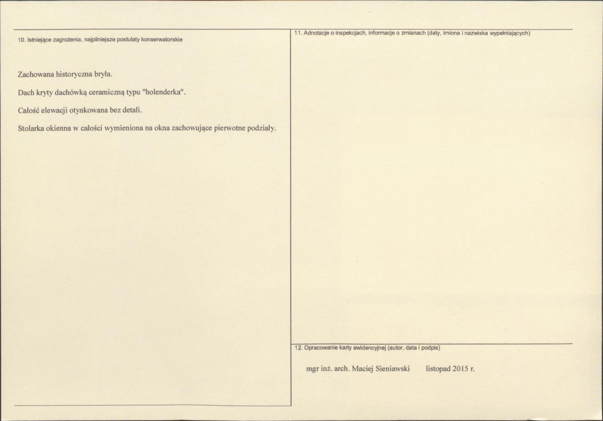 Karta obiektu niewpisanego do rejestru, skan nr 2